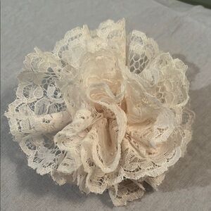 Elegant Lace Brooch in Cream
